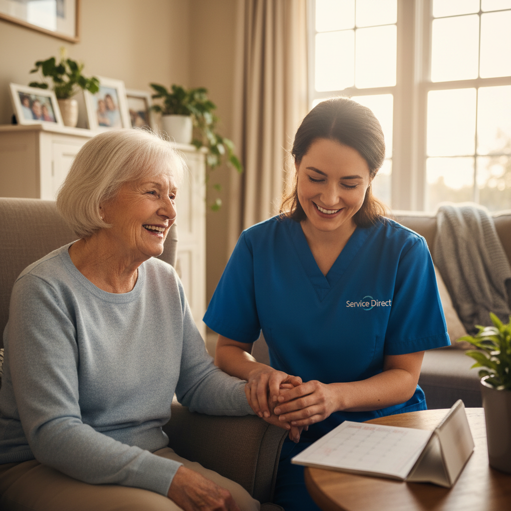 Home care nurse with elderly patient